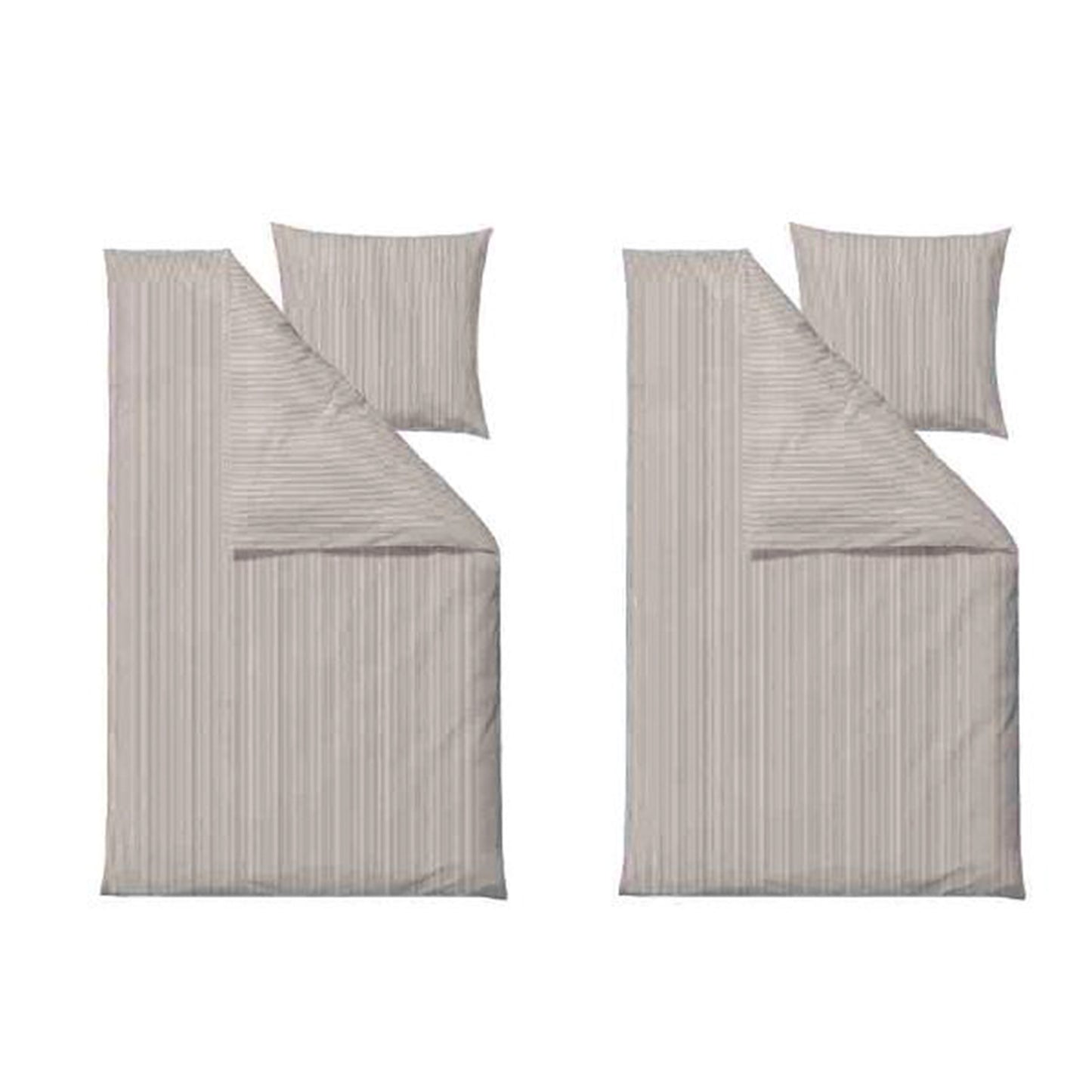 Södahl - Classic stribet sengesæt Taupe flere størrelser
